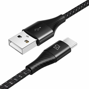 Teleadapt USB Type C ケーブル 1.8m 超高耐久ナイロン編みUSB Cケーブル3 A高速充電 互換性 Samsung Galaxy S20 S10 S9 コットン編組USB