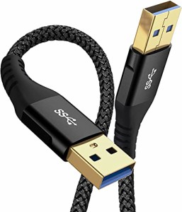 USB 3.0ケーブル 0.5M タイプA-タイプA オス-オス AviBrex a-aタイプ 5Gbps高速転送 金メッキコネクタ対応HDDエンクロージャ、車載MP3、