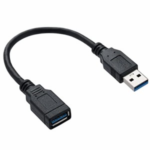 MZHOU USB 3.0 USBオスAからメスA高速標準USB延長ケーブル-エクステンダーからUSBハブ、黒0.2m