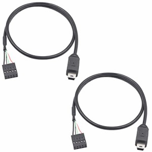 Duttek Mini USB 9ピンマザーボードケーブル、USBヘッダーからミニUSB、ミニUSBオスから9ピンマザーボードメスアダプターデュポン延長ケ