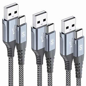 USB Type C ケーブル1m+2m+2m/3本セットSweguard USB-C & USB-A 3.1A USB C ケーブルQC3.0対応 急速充電 タイプc 充電ケーブル iPad Pro,