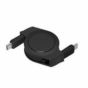 オウルテック 巻取り Type-C (USB-C) to Type-C (USB-C) ケーブル USB PD 60W対応 両引き 軽量 コンパクト 静音 1.2m ブラック OWL-CBR2C