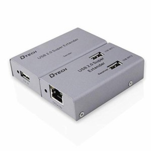 USB エクステンダー 延長器 4ポート USB2.0 エクステンダー 4分配 USB延長 最大50m Cat5/5e Cat6/6e LANケーブル使用 電源アダプター USB