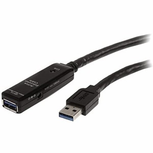StarTech.com USBケーブル／USB 3.0（5Gbps）／5m／アクティブタイプ／Type-A - Type-A／オス - メス／ACアダプター付属／ブラック／USB 