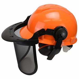 SP-Comamet 災害現場 作業現場 メッシュバイザーヘルメット 林業 ガーデニング 草刈り サイズ調節可能 (イヤーマフ付き)