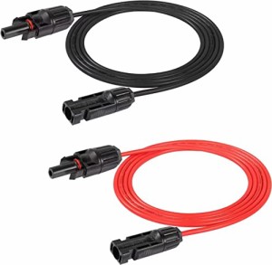 CERRXIAN 14AWG 6.6FTソーラーパネル延長ケーブル、ソーラーオスメスコネクタ、ソーラーパネル用ソーラーパネルケーブルアダプタ、充電コ