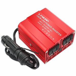 IpowerBingo インバーター 12V 150W シガーソケット コンセント USB 2 ポート ACコンセント 2口 車載充電器 車中泊グッズ スマホ充電 DC1