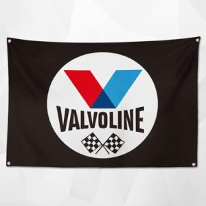 「Valvolineオイル」特大フラッグ・旗バナー・約150ｃｍ×90ｃｍのビックサイズでお部屋・ガレージの装飾に最適！アメリカ雑貨・カーレー