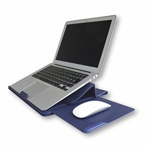 ONSURU マウスパッド搭載 PCケース ネイビー PCバッグ 保護ケース ノートパソコン スリーブ パソコンカバー PCスタンド ひざ上テーブル 