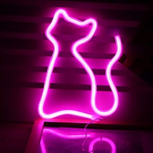 Atyhao LED ネオン サイン ライト インテリア 猫 雑貨 電池 照明 ネオンチューブ 屋内装飾夜ランプネオンサイン イルミネーション ナイト
