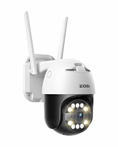 ZOSI 500万画素 wifiカメラ 360°PTZパンチルト（首振り）wifi接続 広角ネットワークカメラ PTZカメラ ai人体・車両検知・顔検知 自動追