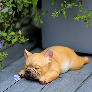 フレンチブルドッグギフト ガーデニングの装飾 - ブルドッグ置物 パティオ・ガーデン・芝生用屋外犬像、フレンチペット記念彫刻像のギフ