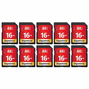 Gigastone 16GB SDカード 10枚セット UHS-I U1 Class 10 SDHC メモリーカード 高速 フルHD ビデオ デジタルカメラ SD card Full HD ミニ