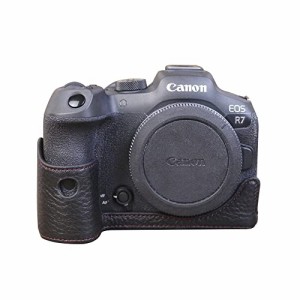 Koowl 対応 Canon キヤノン EOS R7 カメラ バッグ カメラ ケース 本革、Koowl手作りトップクラスの牛革カメラハーフケース、Canon キヤノ