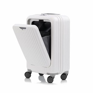 Pref-Inno スーツケース 小型 フロントオープン 機内持込 キャリーケース 静音 超軽量 ビジネス キャリーバッグ 出張 ファスナー式 オシ