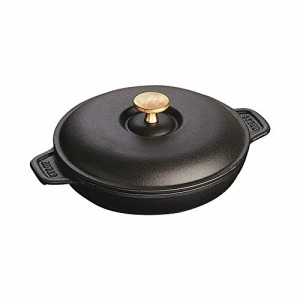 staub ストウブ 「 ラウンド ホットプレート ブラック 20cm 」 両手 鋳物 ホーロー 浅型 IH対応 【日本正規販売品】 Hot Plate 40509-579