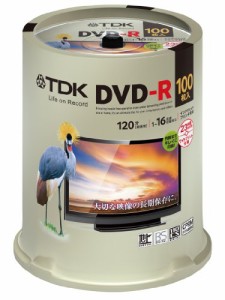 TDK 録画用DVD-R デジタル放送録画対応(CPRM) 1-16倍速 インクジェットプリンタ対応(ホワイト・ワイド) 100枚スピンドル DR120DPWC100PUE