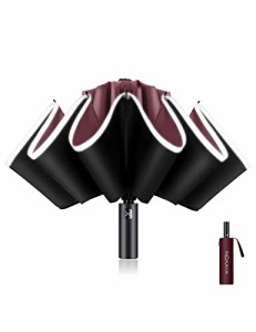 XIXVON Umbrella Plus | UPF 50+ 99％UV保護、強力な金属シャフト、頑丈な防風、トラベルポータブル| 自動折りたたみ傘