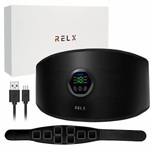 RELX EMSベルト 腹筋ベルト 腹筋 腹筋マシーン (国内メーカー) 8枚の電極パッド 6種類モード 18段階強度 トレーニング USB充電式 簡単操