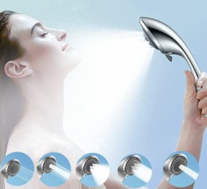 シャワーヘッド マイクロナノバブル ウルトラファインバブル シャワーヘッド 増圧 YCYHHW ５段階ーモード 全身 洗浄 美容 頭皮ケア 清潔 