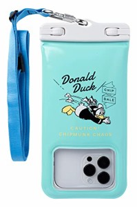 DIVAID ディズニー キャラクター ワイドサイズ 防水ケース ショルダーストラップ (ドナルド/飛び込み)【 iPhone Android 各種スマートフ