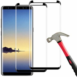 【2枚パック】Samsung Galaxy Note 8用スクリーンプロテクター、ケースフレンドリー、気泡防止、3Dカーブ、フルカバー、硬度9H、HDクリア