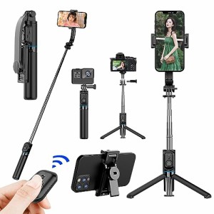 xunbida 自撮り棒 三脚 ミニ 軽量 コンパクト 安定モデル スマホ Gopro デジカメ兼用【2023業界新登場・取り外し可能なじどり棒】 セルカ