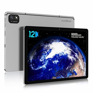 Android 12 タブレット、10 インチ Wi-Fi モデル、1920*1200 FHD IPS ディスプレイ、8GB+256GB+1TB 拡張可能、8000 mAh 大容量バッテリー