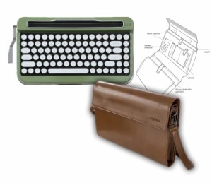 アイアス タイプライター風レトロキーボードPENNA Olive Green 携帯バッグセット