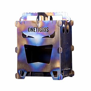 OneTigris ROCUBOID チタン ミニ焚き火台 ソロストーブ ウッドストーブ 組立簡単 アウトドア キャンプ 軽量 コンパクト 折りたたみ 収納