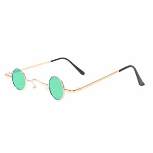[KENOU] メンズ 眼鏡 サングラス レトロ ミニサングラス 小さい丸形 グラサン ラウンドサングラス ちょい悪