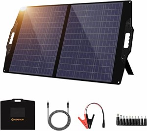 FlexSolar ソーラーパネル 100W ソーラーチャージャー 折りたたみ DC出力/PD60W/QC3.0急速充電 薄型 軽量 コンパクト 単結晶 高転換率 防