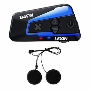 LEXIN 1機 インカム B4FMバイク インカム 10人同時通話 10riders 音楽共有 FMラジオ搭載Bluetoothバイク用インカム ノイズキャンセル防水