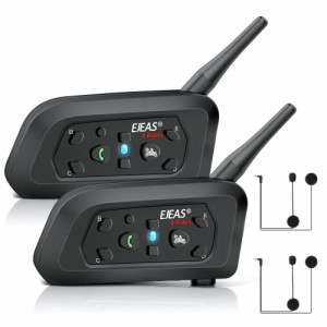 EJEAS バイク インカム V6Pro(2台セット) 2人同時通話 6人ペアリング バイク用品 最大通話距離1200M イ ヘルメット バイク ンターコム 防