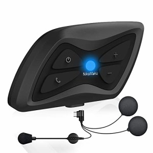 ニコマク バイク用 インカム Bluetooth5.１ Type-C接続 1500m通信距離 X-blade インターコム IP65防水 ２人同時通話 ヘルメット用インカ