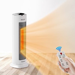 Mellroセラミックヒーター 電気ファンヒーター 暖房器具 「2秒速暖&90°首振り&3段階切替&転倒自動オフ&12Hタイマー」電気ストーブ 省エ