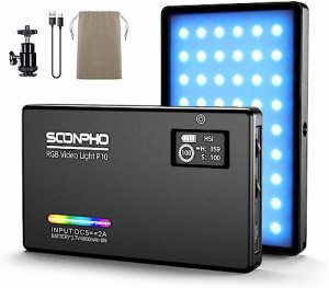SOONPHO led撮影用ライト RGBビデオライト led照明撮影ライト 4400mAh 2500k-8500k CRI97+ 無段階調光 充電式バッテリー 小型 軽量 超薄