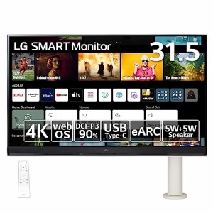 32SQ780S-W/LG スマートモニター/SMART Monitor / 31.5インチ 4K(3840×2160) / webOS22搭載 / VA/アンチグレア/AirPlay 2 / USB Type-C