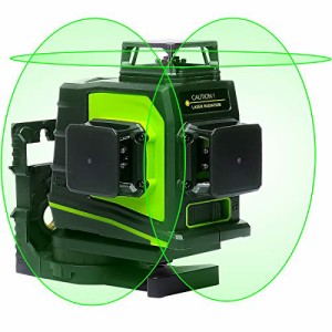 Huepar 3x360° レーザー墨出し器 グリーン 緑色 レーザー クロスライン 大矩 フルライン照射モデル 自動補正 2電源方式 USB充電可能 受