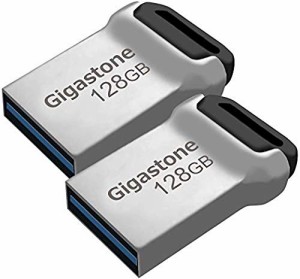 Gigastone Z90 128GB USBメモリ 2個セット USB3.2 Gen1 メモリスティック 小型 メタリック フラッシュドライブ