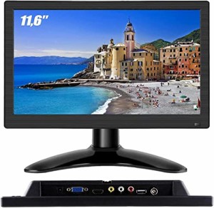 11.6インチ モニター 1920*1080 VGA BNC HDMI AV USBポートスピーカー内蔵 接続 防犯監視モニター スピーカー内蔵 サブモニター リモコン