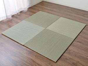 琉球畳 70 置き畳 日本製 9枚セット ユニット畳 縁なし ニューピア ブルー 約70×70cm 9P 半畳 正方形 tatami ジョイントマット プレイマ