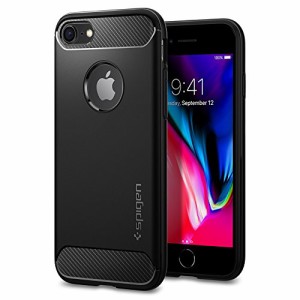 【Spigen】 スマホケース iPhone8 ケース / iPhone7 ケース 対応 TPU 米軍MIL規格取得 ラギッド・アーマー 042CS20441 (ブラック) 042CS2