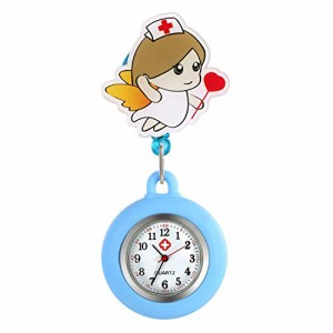Lancardo 懐中時計 ナースウォッチ 看護師時計 ポケットウォッチ クリップ式 見やすい 男女兼用 4色選択 かわいい 数字表盤 看護婦の日 
