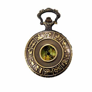 [ＪＥＷＥＬＲＹＷＥ] オリジナル 懐中時計 十二星座モチーフ アナログ表示 クオーツ時計 アンティーク ファション 父の日 プレゼント
