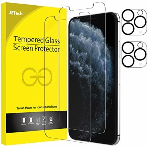 JEDirect iPhone11 Pro Max保護フィルム+カメラフィルム 6.5インチ強化ガラスフィルム（iPhone XS Maxに非対応）+レンズフィルム 2枚+2枚