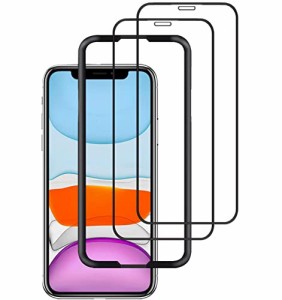 2枚セット OAproda ガラスフィルム iPhone 11 / XR 用 全面保護 フィルム 【iPhonexr / iPhone11 用】フルカバー ガイド枠付き