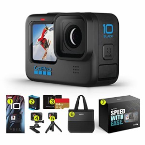 GoPro HERO10 Black アップグレード アクションカメラ ゴープロ 人気アクションカム （HERO10Black本体+認定SDカード(64GB) + 予備バッテ
