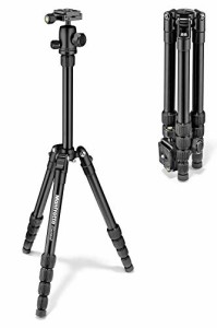 Manfrotto 三脚 Elementトラベル三脚 スモール ブラック アルミ製 最大耐荷重4kg 5段 コンパクト 運動会 旅行 ブイログ ミラーレス一眼 M