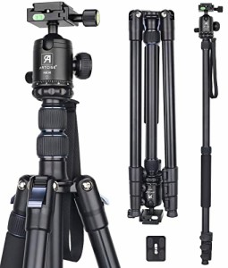 コンパクトアルミ 三脚 全伸高 209.8cm トラベル 一脚伸縮可変式 レバーロック Tripod 高級ボール雲台とクイックシュー付き ARTCISE 軽量